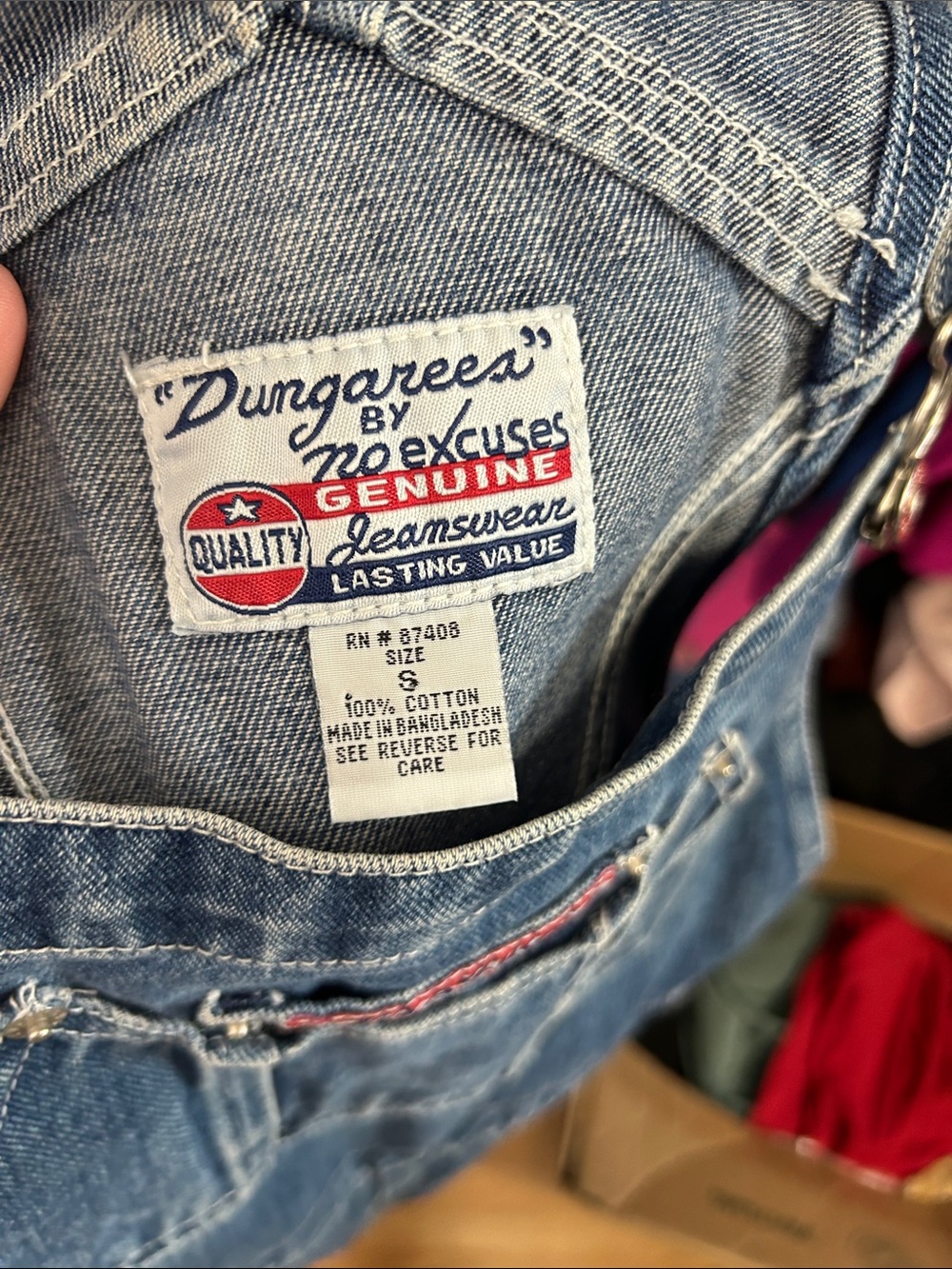 Vintage 90s No Excuses Denim Overall Shorts - Picture 4 of 4